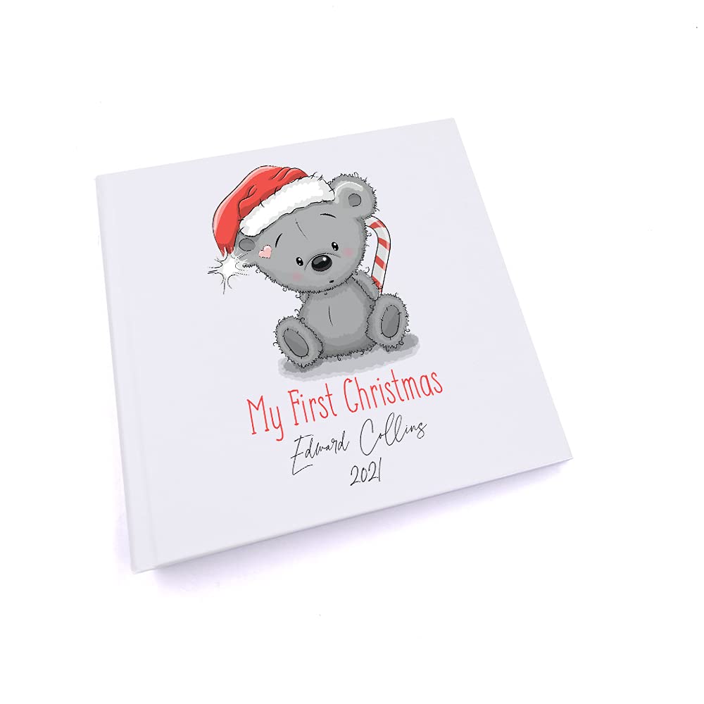 Ukgiftstoreonline White Personalised My First Christmas Photo Album