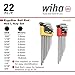 Wiha 66982 ErgoStar Ball End Hex L-Key Set, 22 Piece, Inch & Metric, Chrome Finish, Durable Holder