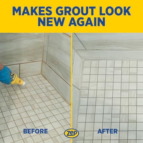 Image of Zep Grout Cleaner and Brightener - 32 Ounce (1 Bottle) - ZU104632 - Deep Cleaning Formula Removes Old Stains From Grout (Pack of 12)
