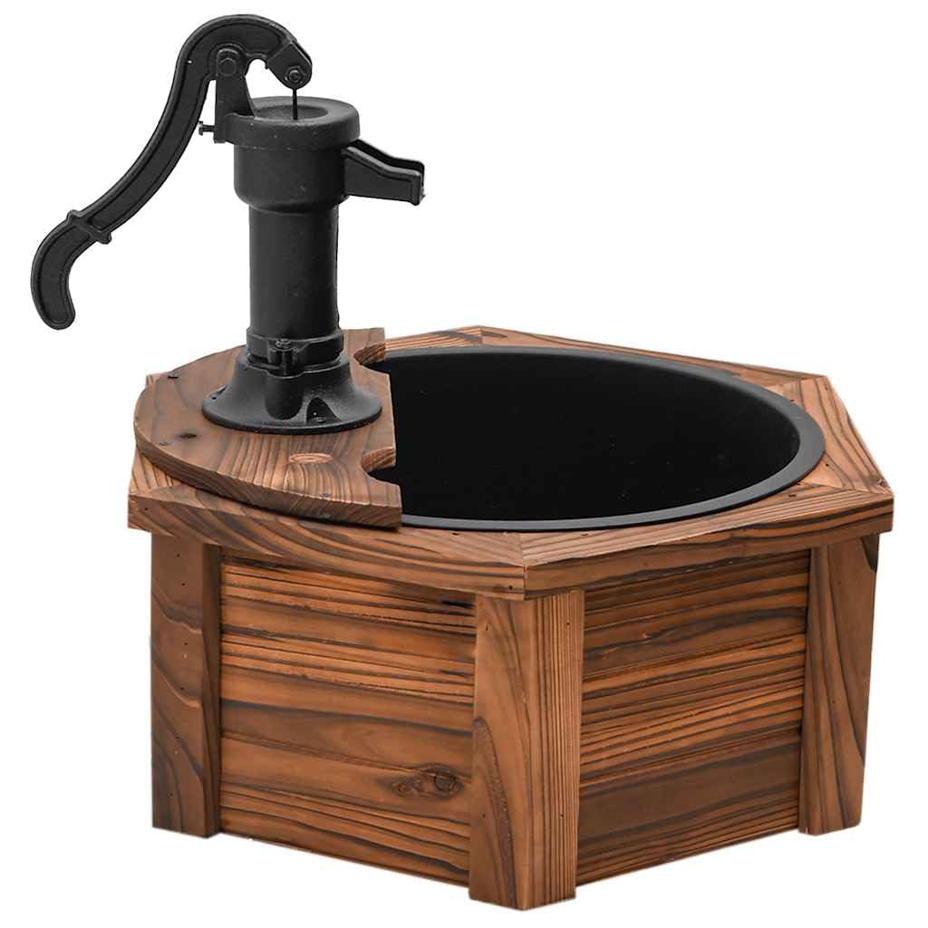 vidaXL Fontaine à Eau avec Pompe 57x57x53 cm Bois de Sapin Massif
