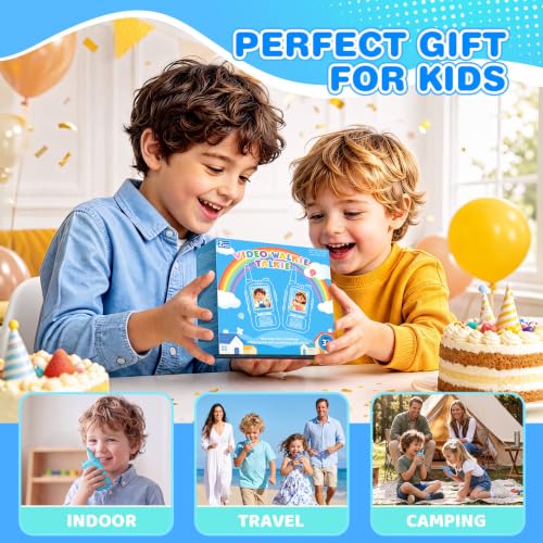 Kids Video Walkie Talkies for Boys: 2 Pack Rechargeable Long Range Walkie Talkies Toys for 3 4 5 6 7 Year Old Boy Kid Birthday Gifts Age 3-5 6-8 Year Old Boy Gift Toy Outdoor Hiking Travel — view 6
