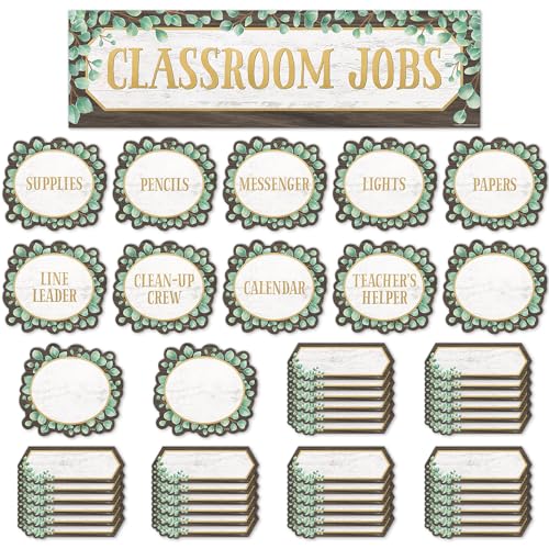 Image of Teacher Created Resources Eucalyptus Classroom Jobs Mini Bulletin Board (TCR8453)