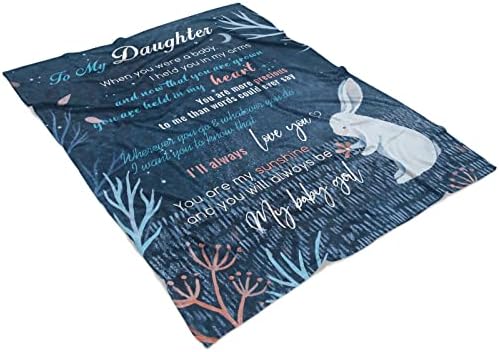 Blumuze Daughter Gifts, Personalised Fleece Blanket Gifts for Daughter, Daughter Gifts from Mum Dad, Birthday Christmas Wedding Anniversary Graduation Gifts for Daughter 152 x 127CM