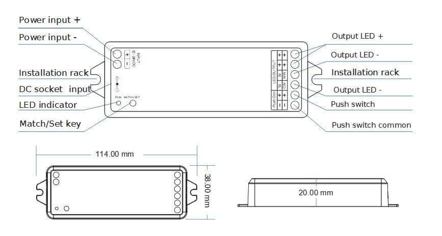 Controller Interruttore dimmer dimmerabile Wifi App Magic Home Controllato per Striscia LED Led Strip Bianco 2835 12v/24v