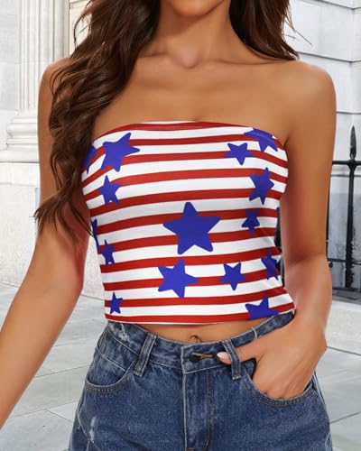 Image of Summer Tube Tops Basic Crop Tops for Women Strapless Tank Casual Tunics Sexy Short Shirts 2026
