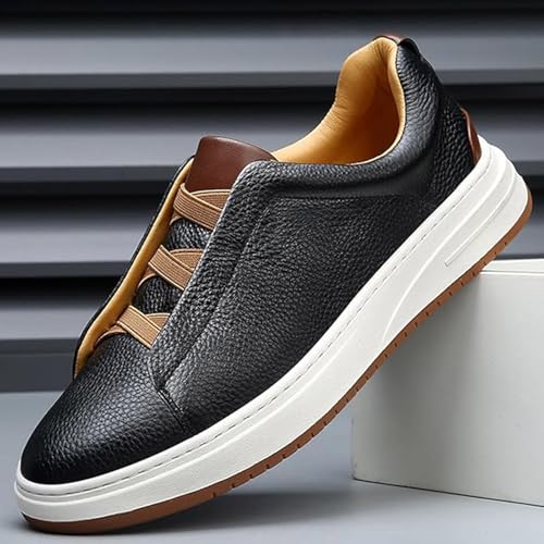 Men's Flat Oxford Sneakers Soft Breathable Formal Genuine Leather Low-Top Slip-On Anti-Slip Business Dress Casual Shoes4