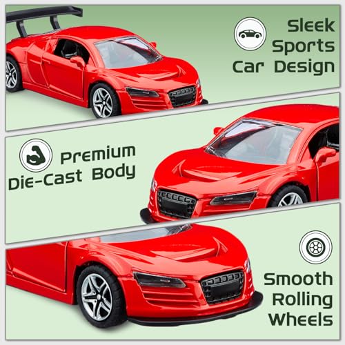 Image of Amazon Brand - Metal Die Cast 1:37 AUD | Red | Collectible & Durable