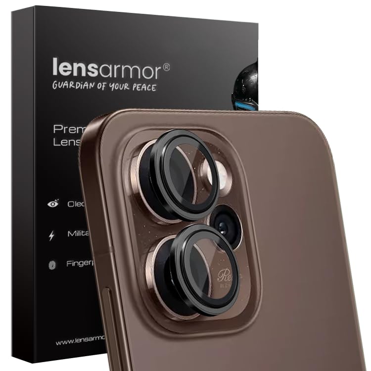 Image of Lensarmor Compatible with Oppo Reno 15 Pro Camera Lens Protector - Black (1 Pack) | Premium 9H Tempered Glass, Military-Grade Protection, Scratch & Impact Resistant, Perfect Fit