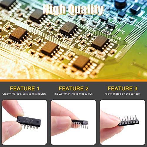 image for Rustark 85 Pcs 10 Types Integrated Circuit Chip Assortment Kit Opamp, 
