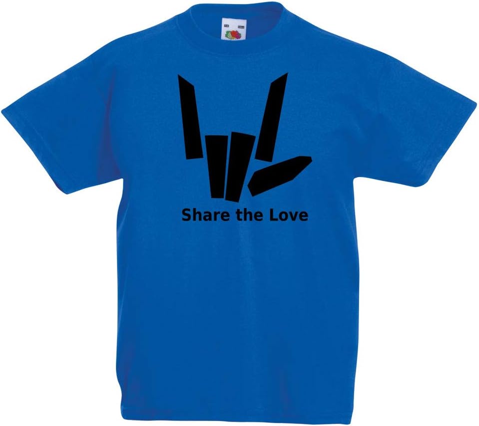 Doodleman Share The Love T-Shirt for Kid's Unisex Children's Sharer Logo Top