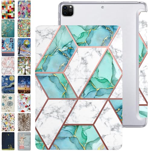 Image of DuraSafe Cases for iPad Pro 12.9 inch 4th Generation Printed Cover A2229 MY2H2HN /A MY2J2HN /A A2069 MXAT2HN /A MXAV2HN /A MXAU2HN /A MXAW2HN /A A2233 MY3K2HN /A MY3J2HN /A MXFY2HN /A MXG02HN /A - Marble Green