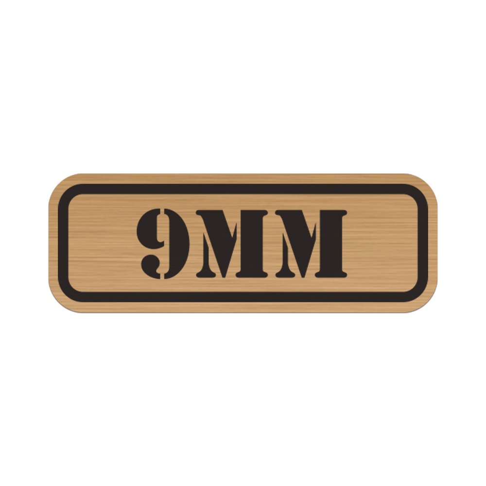 RDW (4X 9mm Metallic Ammo Can Badge Sticker Self Adhesive Label 3M Bullet 9 mm - Bronze