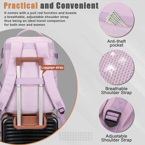 Image of 40L Travel Backpack, Flight Approved Carry On Laptop Backpack | Water-resistant, Personal Item Travel Bag, Fits 15.6 /17.3 inch Laptop, Hiking, Camping, Business, Commute, Men & Women