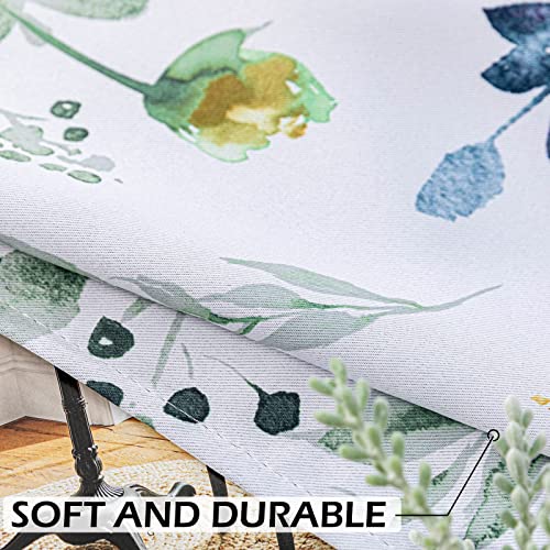 Image of MYSKY HOME Floral Curtains 90 inch Long Living Room Curtains Room Darkening Curtains Thermal Insulated Light Blocking Drapes Grommet for Bedroom Bathroom, 2 Panels, Yellow and Blue