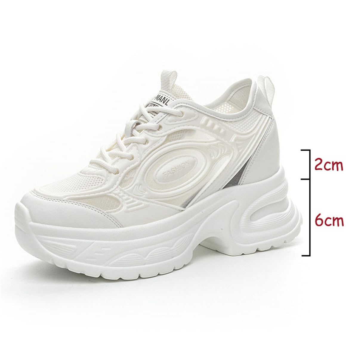 Zapatillas De Tacón Alto con Cuña para Mujer, Zapatos De Moda para Caminar con Cordones, Antideslizantes, Cómodos Que Elevan El Interior para Las Mujeres