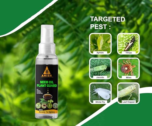 Image of Amish Herbal Neem Oil Spray 100 ml |100% Pure & Water-Soluble Neem Oil Spray for Plants | 100ml Ready-to-Use Plant Insecticide, Fungicide & Miticide | Safe for Indoor & Outdoor Garden
