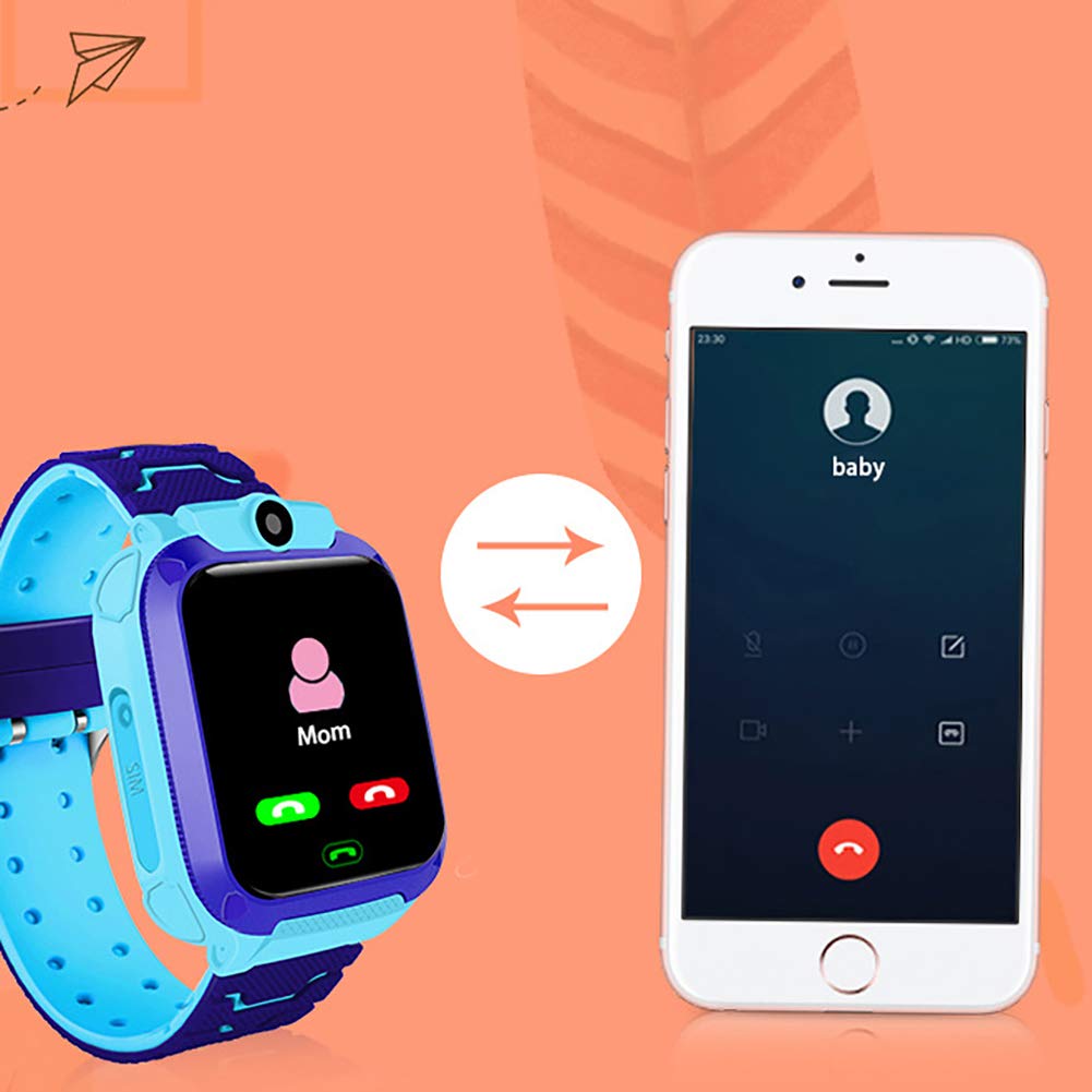 Enfants Smartwatch imperméable avec GPS Tracker Jeu de téléphone Montres SOS Appelez 3-12 pour Les Cadeaux IP67 d'anniversaire de Noël Filles et garçons avec caméra Voice Chat