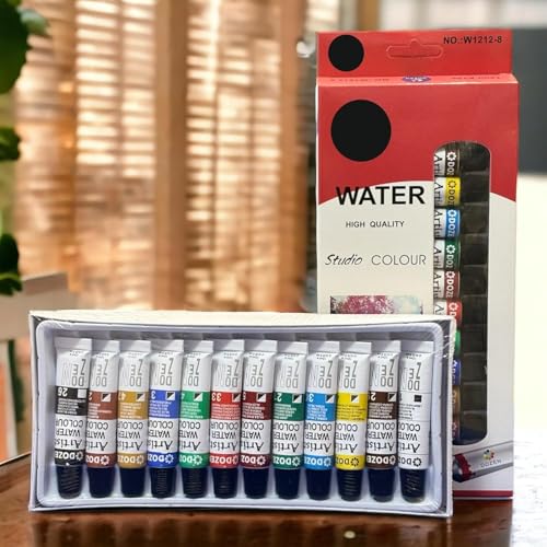 Image of Paint Set - Craft Colors for Wood, Canvas, Fabric, and Ceramics: Art Supplies for Kids and Adults (12X12ML-Water Color)