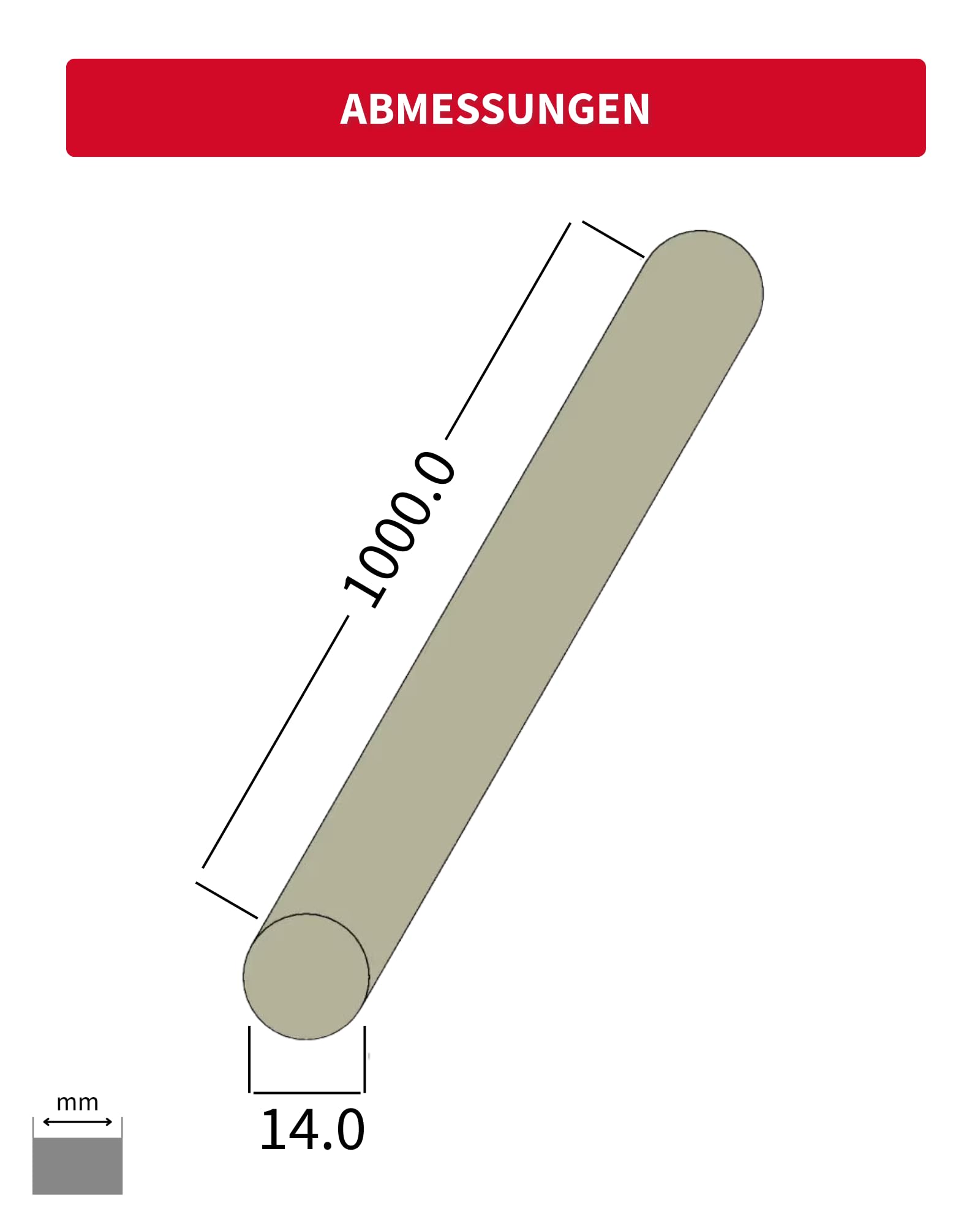 Gedotec Bague ronde en chêne lisse - Bâtons ronds en bois 1000 mm, Ø 14 mm - Lot de 10 chevilles en bois - Bâtons ronds en bois pour le bricolage MADE IN AUSTRIA -Bâtons de bricolage avec environ 8%