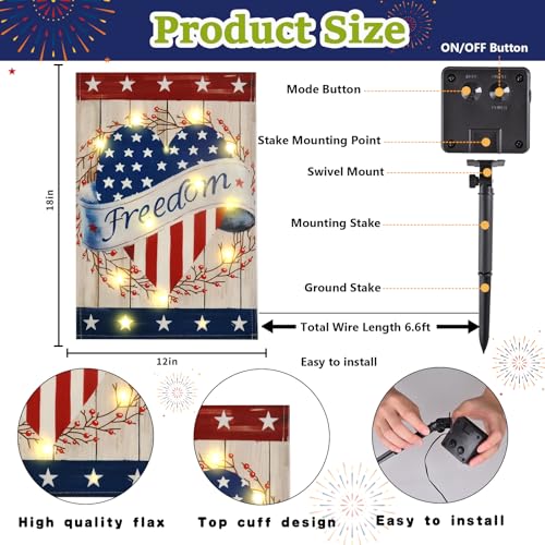 Flagmesage 01 Solar Seasonal Garden Flags Set Of 12, Lighted 12×18 Double-Sided Yard Flags For Outside Halloween Christmas Fall Thanksgiving Day Decorations Welcome Flag Outdoor Holiday Decor thumb #4