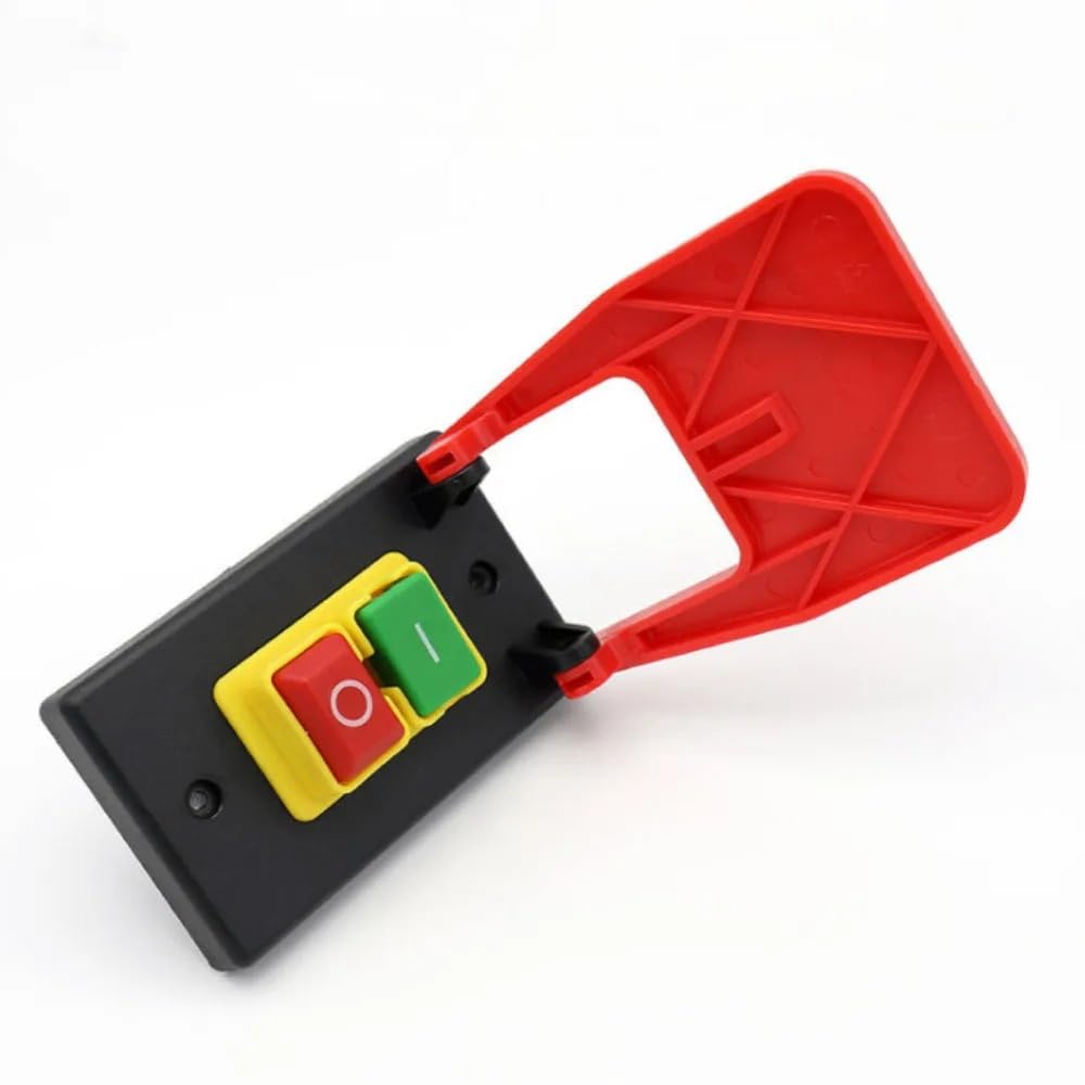1 interruptor pulsador electromagnético de paleta, 220 V-240 V, 16 A, 5E4, con tapa de parada de emergencia.
