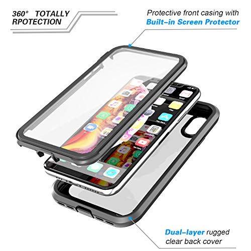 Impactstrong Iphone X/Iphone Xs Clear Case, Ultra Protective Case With Built-In Clear Screen Protector Full Body Transparent Cover For Iphone X/Iphone Xs (Clear) #TOP3