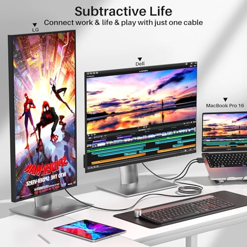 Image of Long USB C to USB C Monitor Cable 16.5ft /5m, USB C 3.2 Gen 2x2 Cable, USB C Video Cable 4K, 100W Fast Charging, 5Gbps Data Transfer, for Oculus Quest, MacBook Pro,ARZOPA,Acer,Dell,HP,Portable Monitor