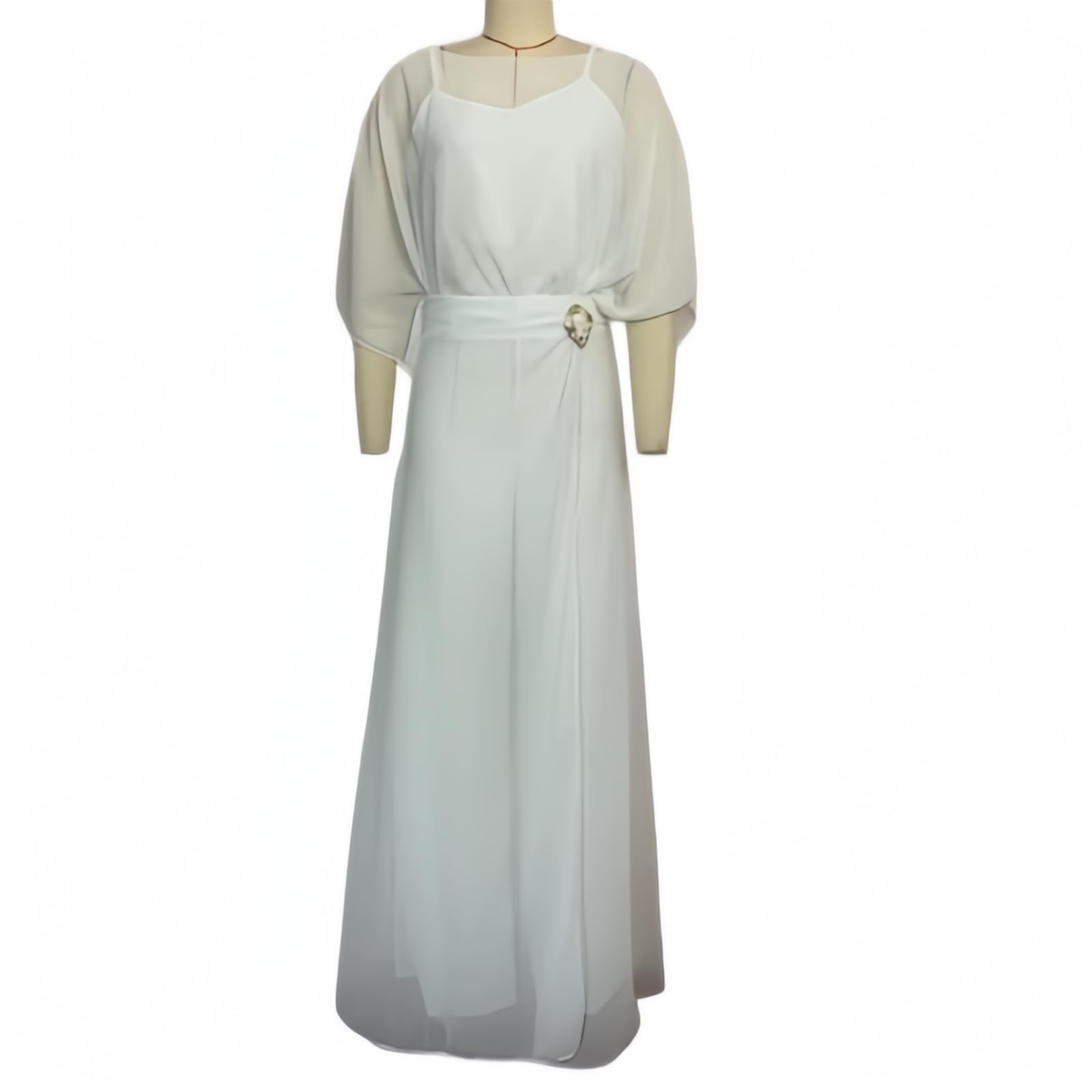 Generico Completo Top con Maniche a Mantella e Pantaloni a Portafoglio – Set Elegante a Due Pezzi con Vita Avvolgente, Ideale per Ufficio, Feste e Vacanze