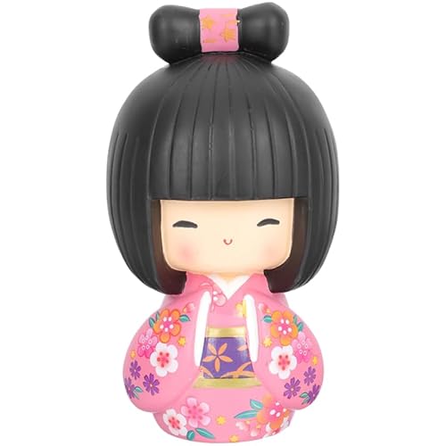 Abaodam Poupée Kimono Japonaise en Résine 4 Pouces Décoration Japonaise Artisanale pour Table Cuisine Maison Restaurant