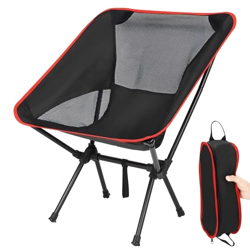 Thallike Ultralight Camping Chair, Portable Folding Backpacking Chair, Compact Camping Chair with Carry Bag for Outdoor Camp Hiking Backpack Beach Travel