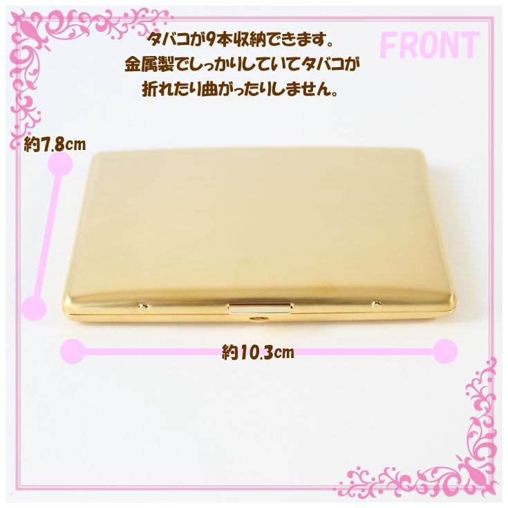 1-04126-41, Cosmos 9(100mm), Satin Gold, Cigarette Case, Case, Size: Height 4inch (10.3cm), Width 3inch(7.8cm), Depth 0.4inch(1.2cm)