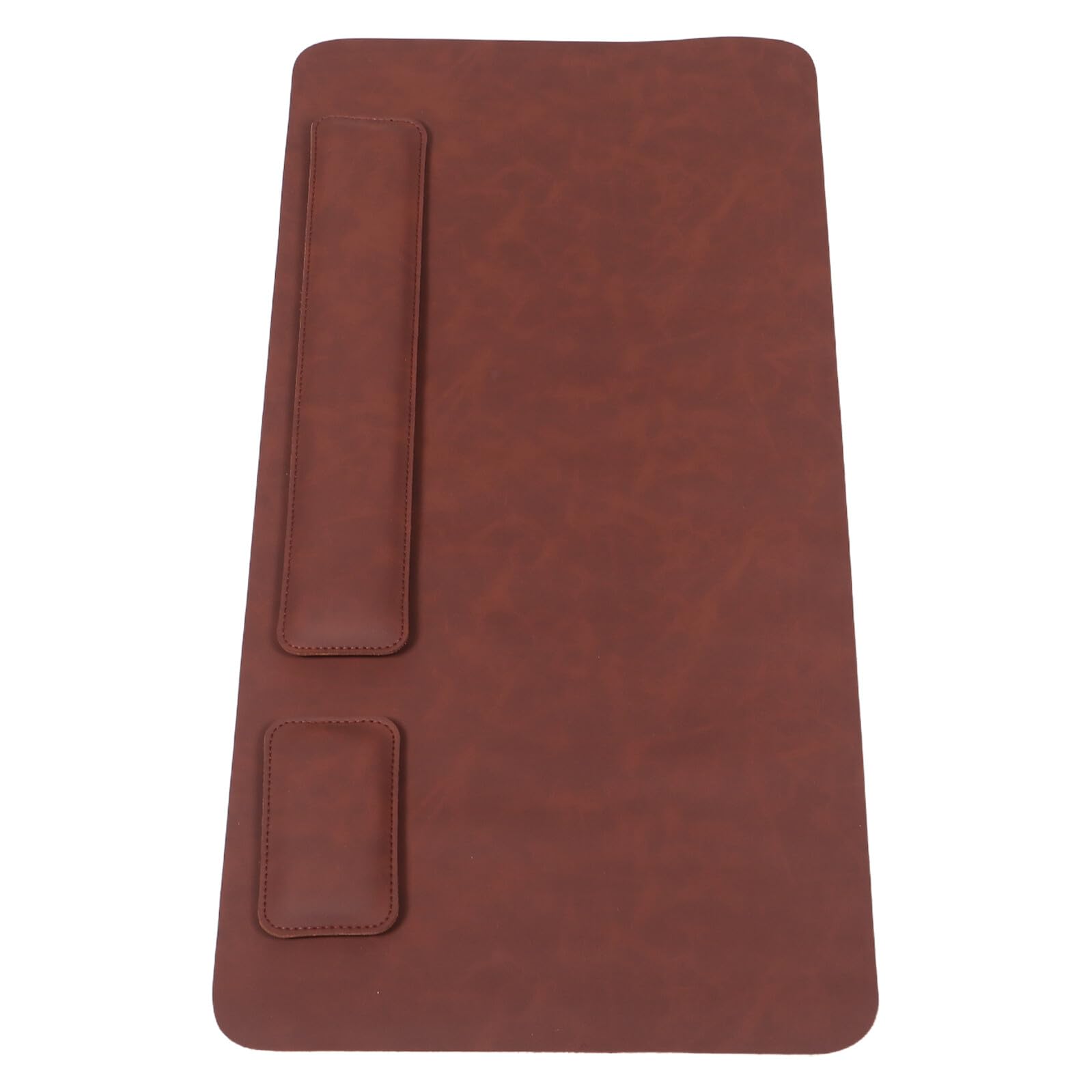 Set Poggiapolsi Mouse e Tastiera Marrone in Pvc Memory Foam | Design Coordinato, Organizzazione Scrivania Integrata, Resistente All’usura, per Professionisti e Gamer