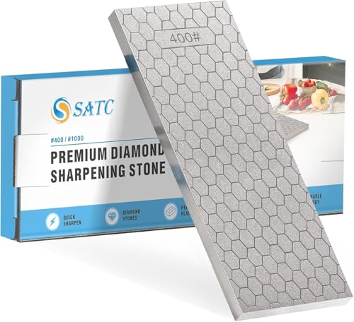S SATC Diamant Schleifstein 400/1000 Körnung doppelseitig – Profi Diamant Messerschärfer für Stemmeisen, Hobel & harte Küchenmesser