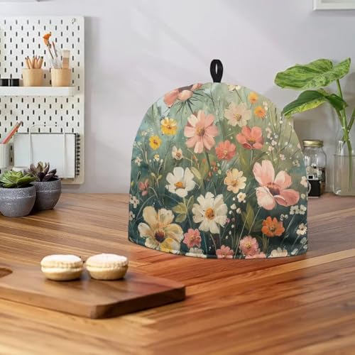 Image of Generic Hudotybom Fancy Floral Tea Cozy for Teapot Insulated Large Teapot Cover to Keep Warm Tea Kettle Cover Machine Washable Coffee Pot Cloth Covers Kitchen Home Decorations, CZA49