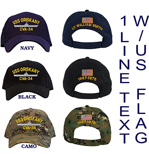 Gorra de béisbol bordada USS Oriskany CVA-34 azul marino miniatura 5