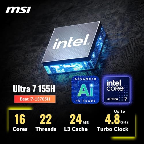 Image of msi Cyborg 15 15.6 inch FHD AI Gaming Laptop Bundle - Intel Core Ultra 7 155H, RTX 4060, 144Hz IPS Display, 64GB DDR5, 512GB SSD, Windows 11 Pro, w /UAX HDMI Cable, CPS 12-Month Protection, Screen Cleaner