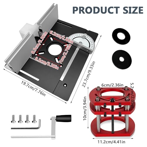 Frästisch für Oberfräsen Tisch, Oberfräsentisch, Frästisch-Einlegeplatten, Maximum Lift 51mm, TischfräSe zum Nuten Zapfenschneiden BesäUmen und Anfasen