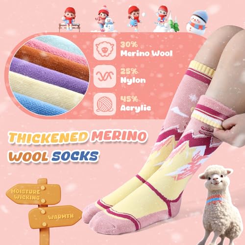 WEST BIKING Kids Merino Wool Ski Socks for Boys Girls Knee High Sock Thermal Winter Warm Snowboard Socks2 Pairs2