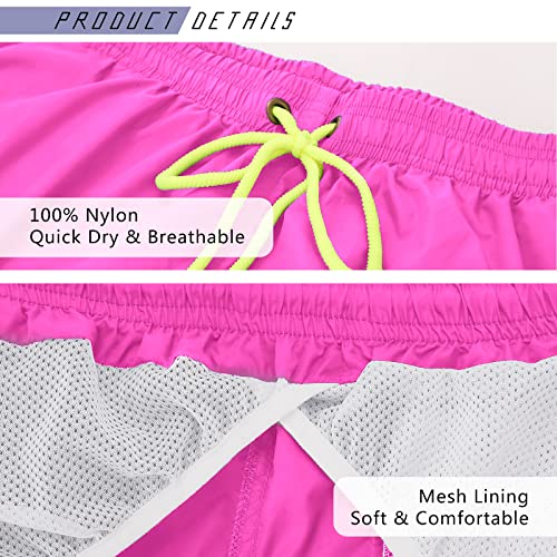 Ynimioaox Men's Swim Trunks Quick Dry Beach Shorts Swimwear Bathing Suit With Mesh Lining (A16-Pink, 30) #TOP3