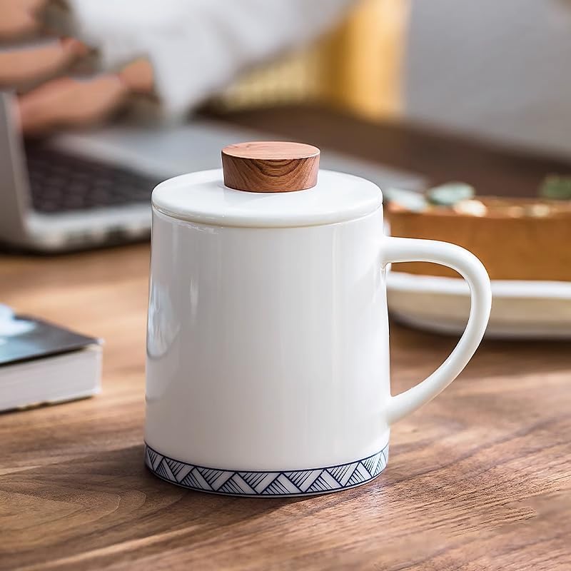 Floral Ceramic Mug Retro Tea Cup Water Coffee Cup-Color2