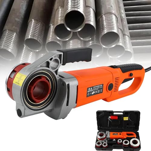 Roscadora portátil Roscadora de tubos eléctrica de 2300 W, máquina roscadora de tubos, roscadora de tubos eléctrica, kit de accionamiento eléctrico portátil de alta resistencia, máquina rosc