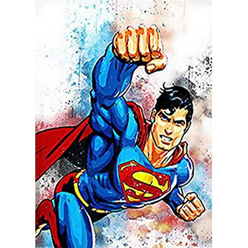 スーパーマン　 5D Diamond Painting by Number Kit, Superman Super Flying Man Full