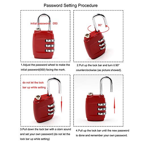 DECDEAL 3 Dial Combinação de Dígitos Senha Código de Bloqueio Bloqueio Proteger Locker para Mala de