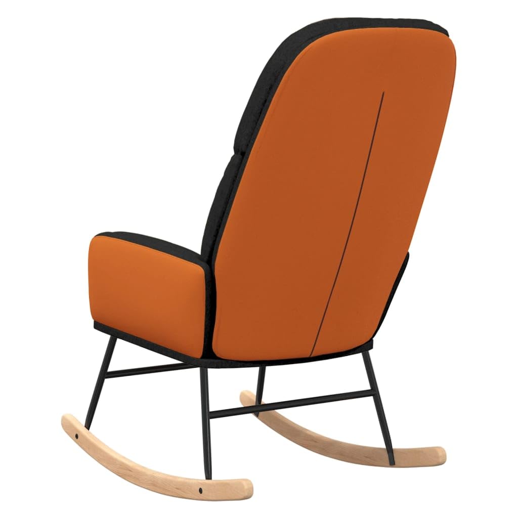Schaukelstuhl Schwarz Stoff, Gemütlicher Polstersessel für Wohnzimmer, Schlafzimmer & Leseecken, Bequemer Relaxsessel mit Armlehnen, Robuster Loungesessel für Ihr Zuhause
