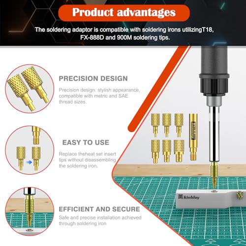 Image of 513Pcs SAE Threaded Inserts, #2-56#4-40#6-32#8-32#10-32 1 /4 inch-20 Female Thread Knurled Nuts Assortment Kit, Brass Heat Set Insert for Plastic and 3D Printing Components