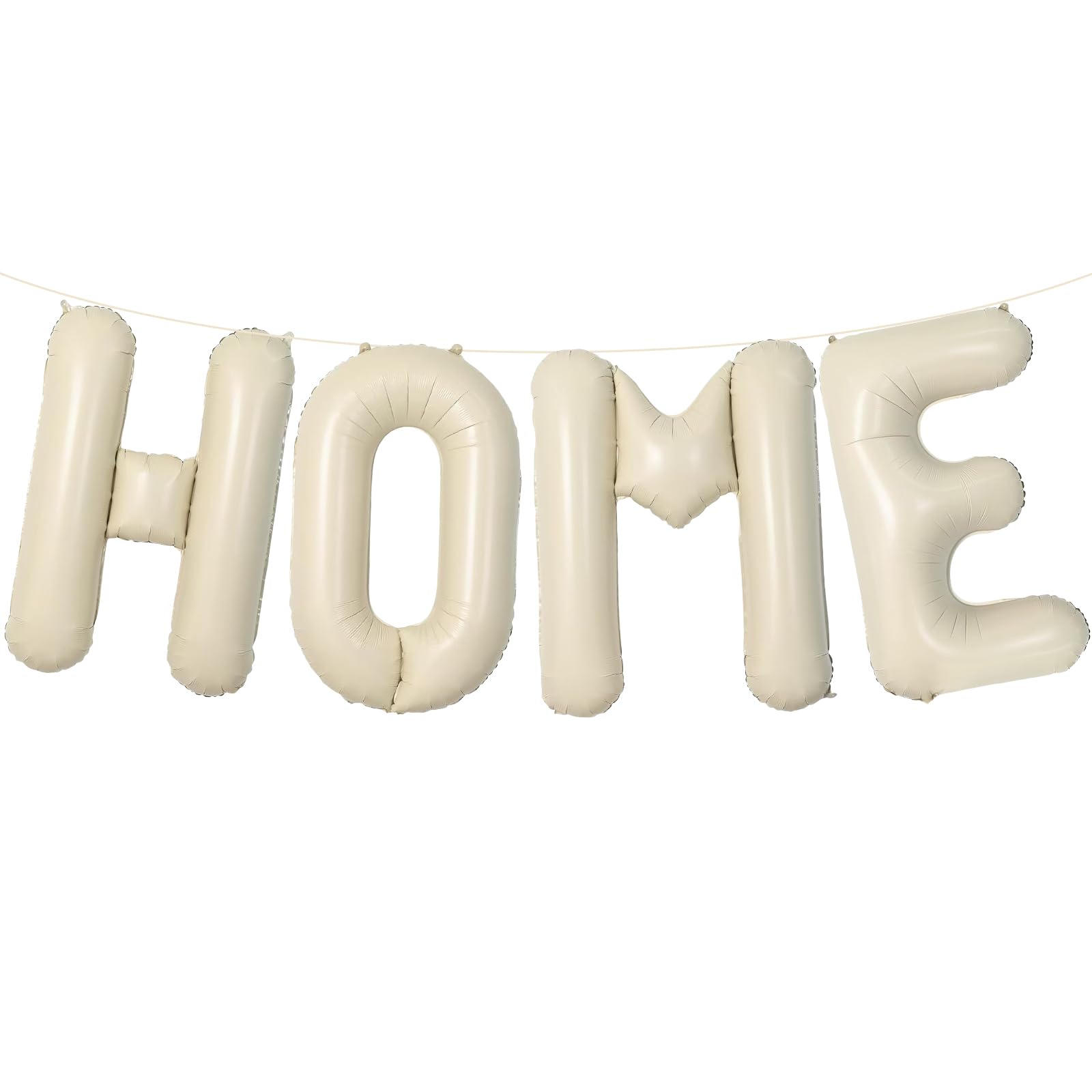 40 Inch Cream White HOME Balloon Banner – Large Ivory Alphabet Mylar Letter Balloons for Housewarming, New Home Party, Welcome Decorations, and Photo