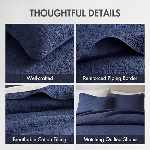 Image of Madison Park Luxurious Cotton Damask Quilt Set, 2PC Twin /Twin XL Bed Set