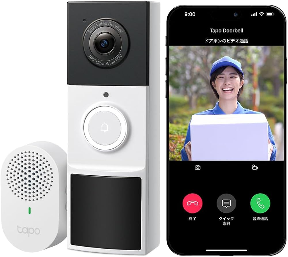 10040 TP-Link スマートドアホン スマホ ビデオドアベル Amazon.co.jp: Tapo スマートドアホン スマホ ビデオドアベル