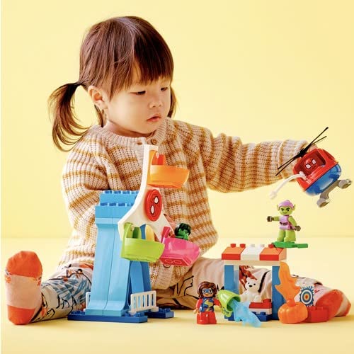 DUPLO Spider-Man e i suoi Amici: Avventura al Luna Park, con Elicottero Giocattolo, Green Goblin e Hulk, Giochi per Bambini dai 2 Anni 10963 - Lego - Immagine 1