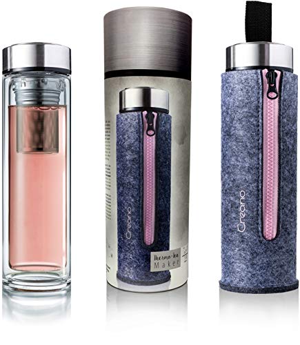 Creano Teeflasche mit Sieb doppelwandig, Thermo-Teamaker mit...